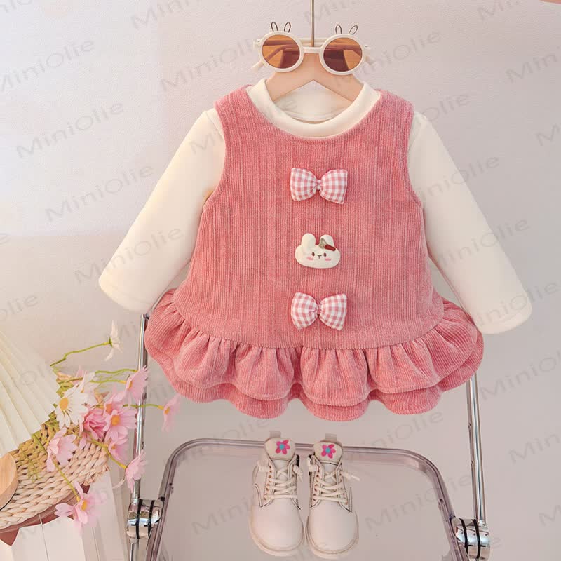 Baby Girl Double Bow Fleece Top and Dress - Pink - 4-5T - image 2