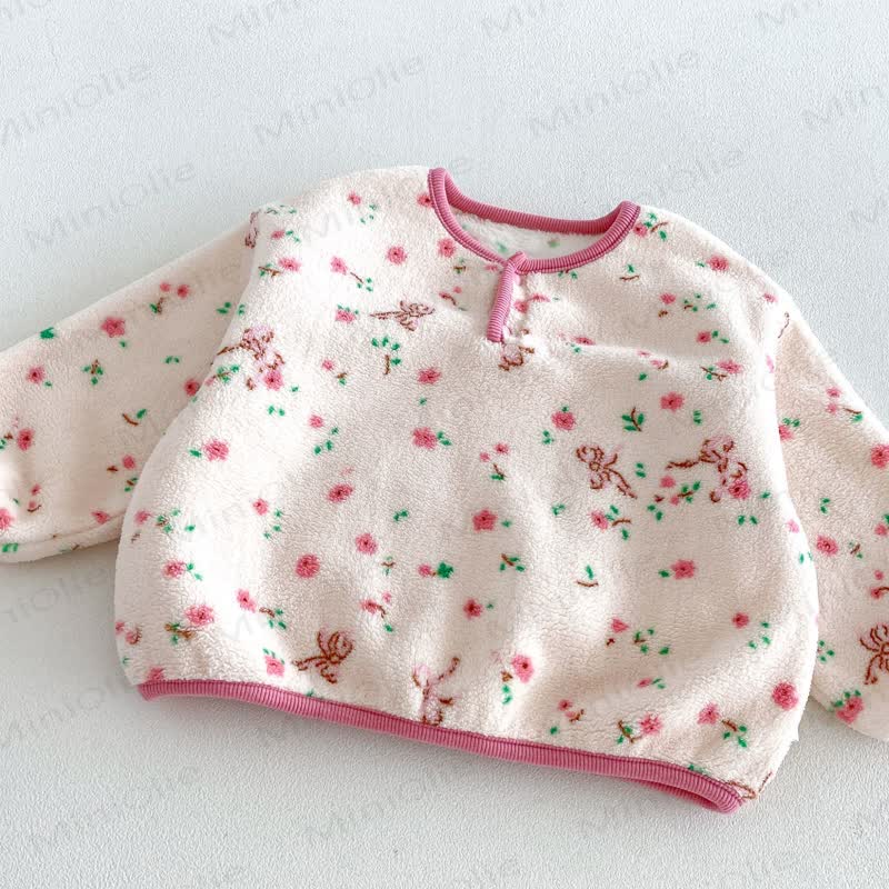 Baby Toddler Animal/Flower Print Plush Loungewear 2-piece Set - image 5