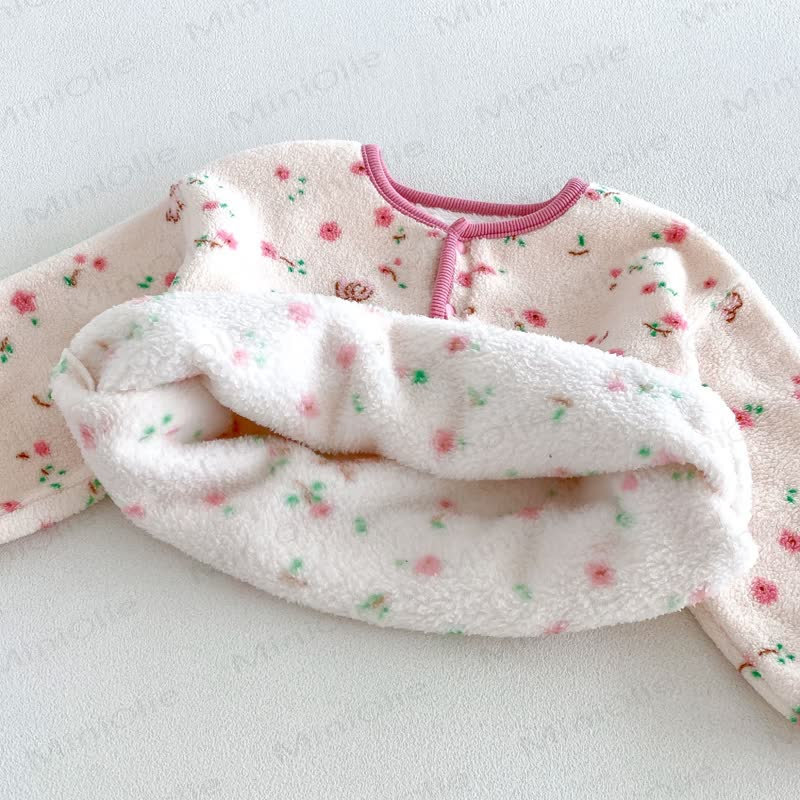 Baby Toddler Animal/Flower Print Plush Loungewear 2-piece Set - image 9