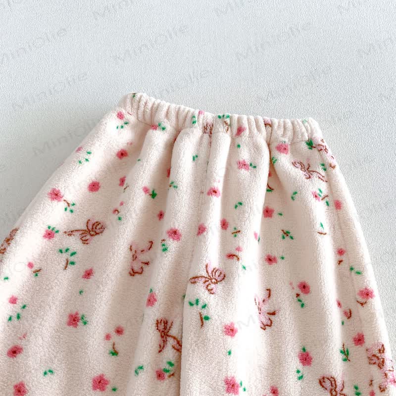 Baby Toddler Animal/Flower Print Plush Loungewear 2-piece Set - image 10