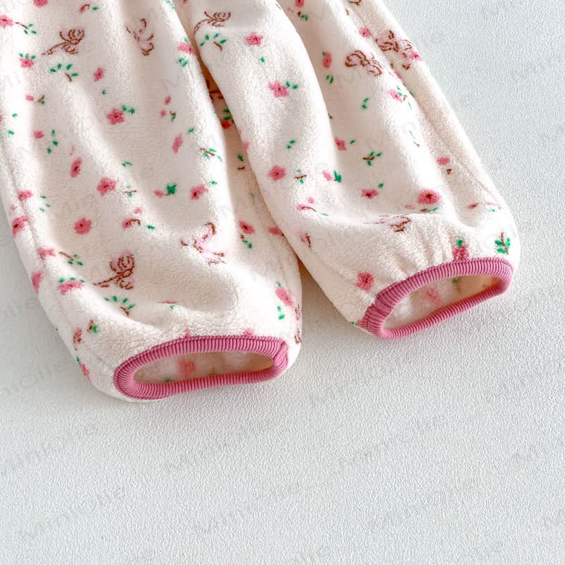 Baby Toddler Animal/Flower Print Plush Loungewear 2-piece Set - image 12