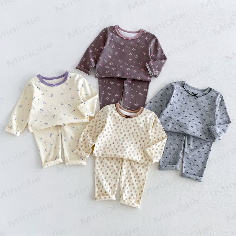 Baby Toddler Girl Cozy Floral Pajama 2-piece Set - image 1