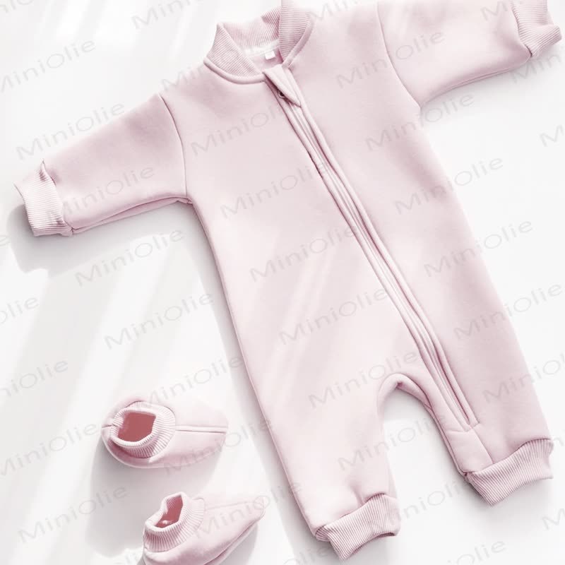Baby Fleece Lined Zip Romper with Booties - image 6