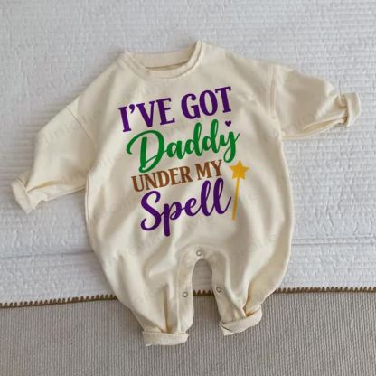 I'VE GOT DADDY UNDER MY SPELL Baby Beige Romper - Beige - 2-3T - image 1