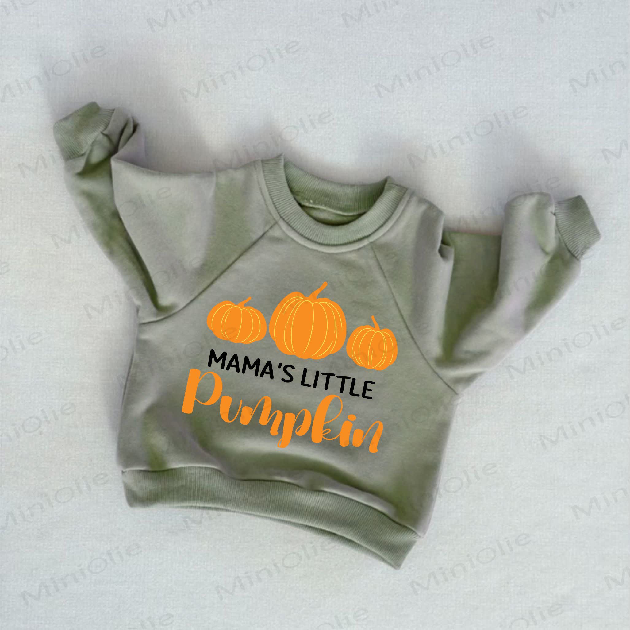 MAMA'S LITTLE PUMPKIN Baby Toddler Grey Green Sweatshirt - Grey Green - 3-5T - image 1