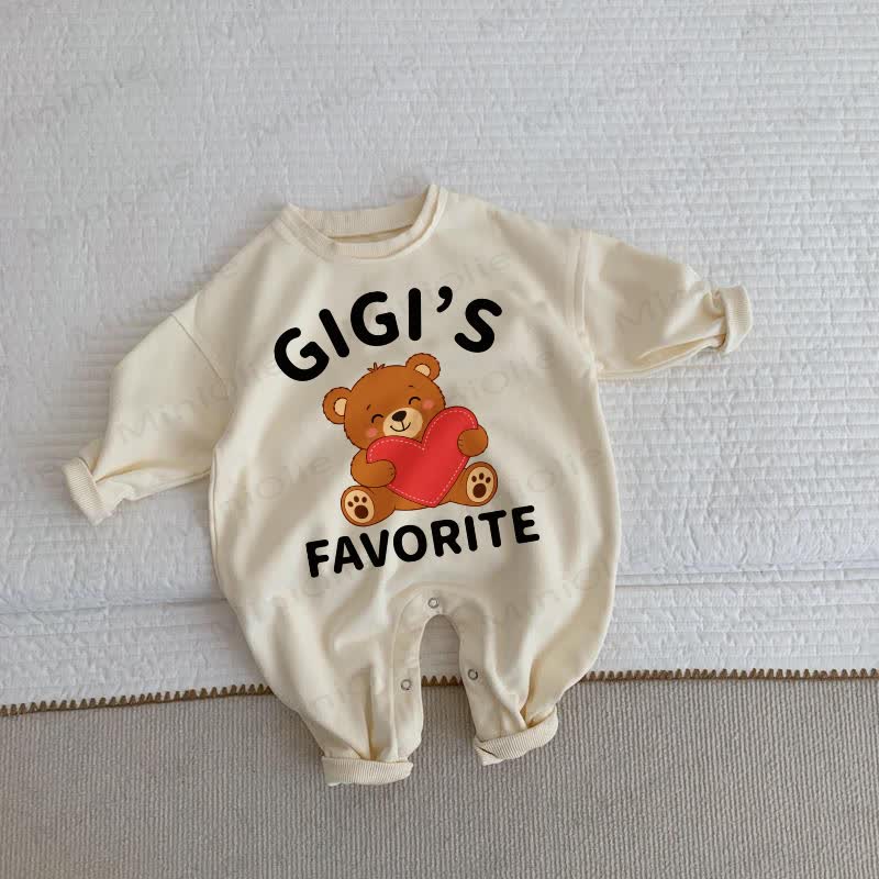 GIGI'S FAVORITE Baby Bear Beige Romper - Beige - 2-3T - image 1