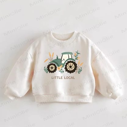LITTLE LOCAL Baby Toddler Tractors Cream Sweatshirt - Cream - 3-5T - image 1