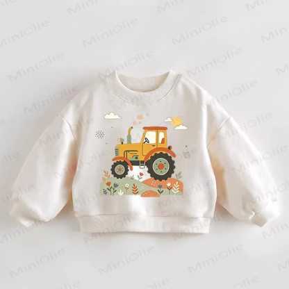 Baby Toddler Tractors Cream Sweatshirt - Cream - 3-5T - image 1