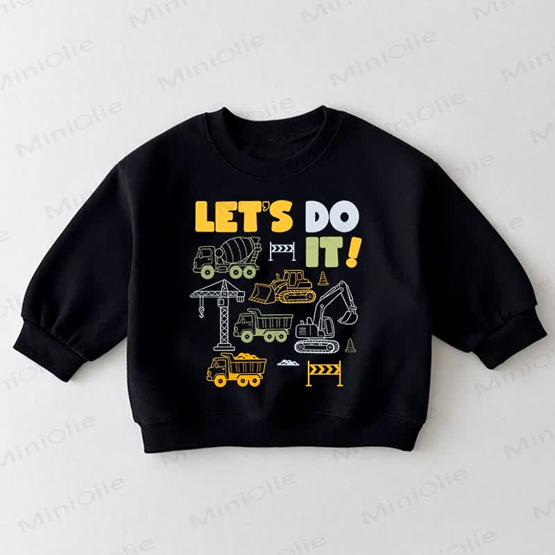 LET'S DO IT! Baby Toddler Construction Site Vehicle Black Sweatshirt - Black - 3-5T - image 1