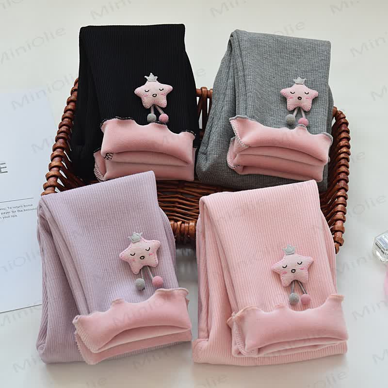 Toddler Star Ribbed Fleece Lined Leggings - image 1