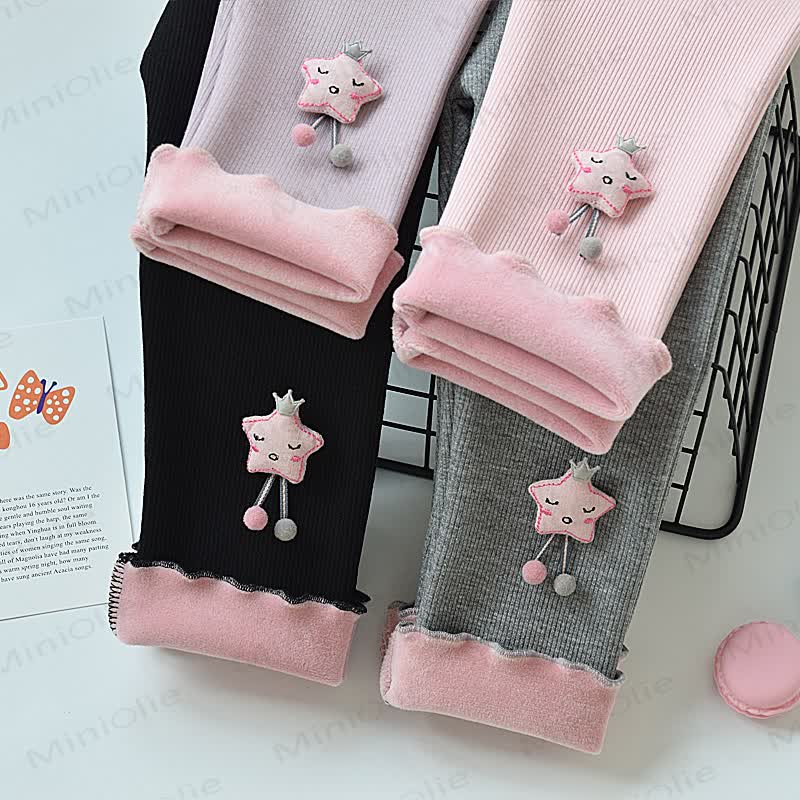 Toddler Star Ribbed Fleece Lined Leggings - image 7