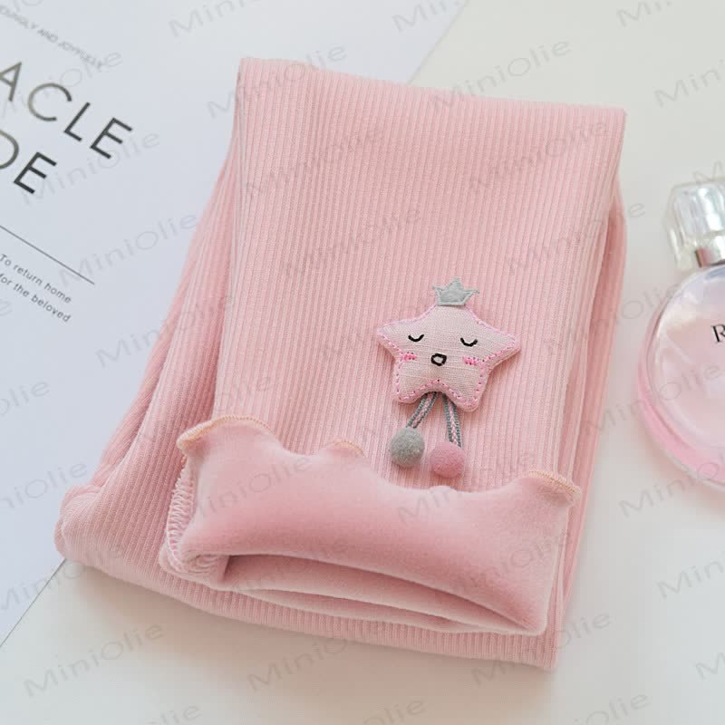 Toddler Star Ribbed Fleece Lined Leggings - Pink - 8-9T - image 4
