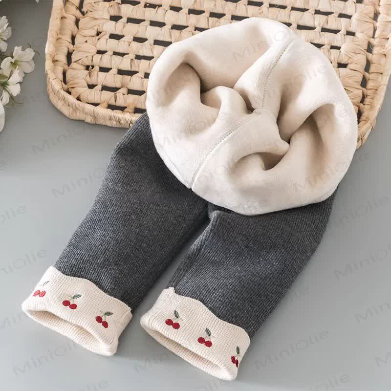Toddler Cherry Fleece Lined Leggings  - Dark Grey - 8-9T - image 9