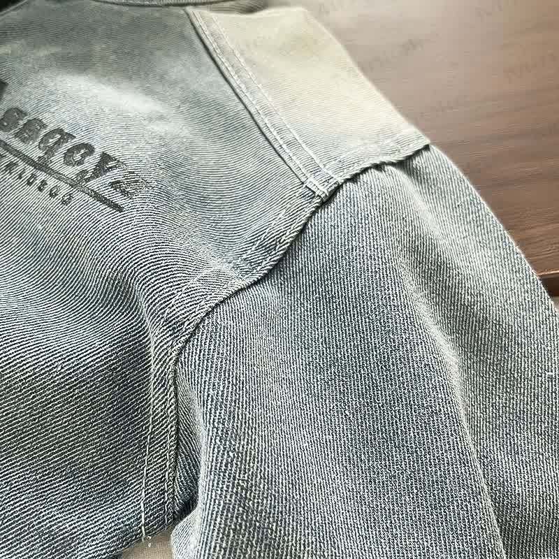 Toddler Boy Blue Denim Half Zip Top and Pants 2-piece Set - image 6