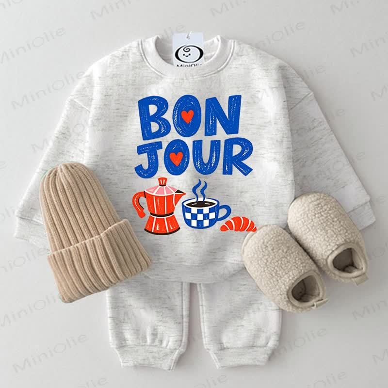 BONJOUR Baby Light Grey Sweatshirt 2-piece Set - Light Grey - 2-3T - image 1