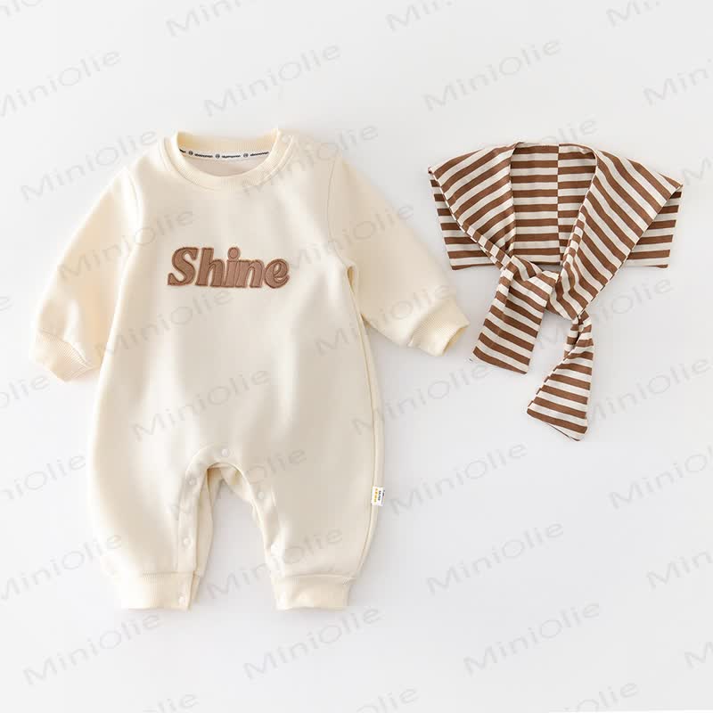 SHINE Baby Romper with Striped Shawl - Beige - 18-24M - image 1