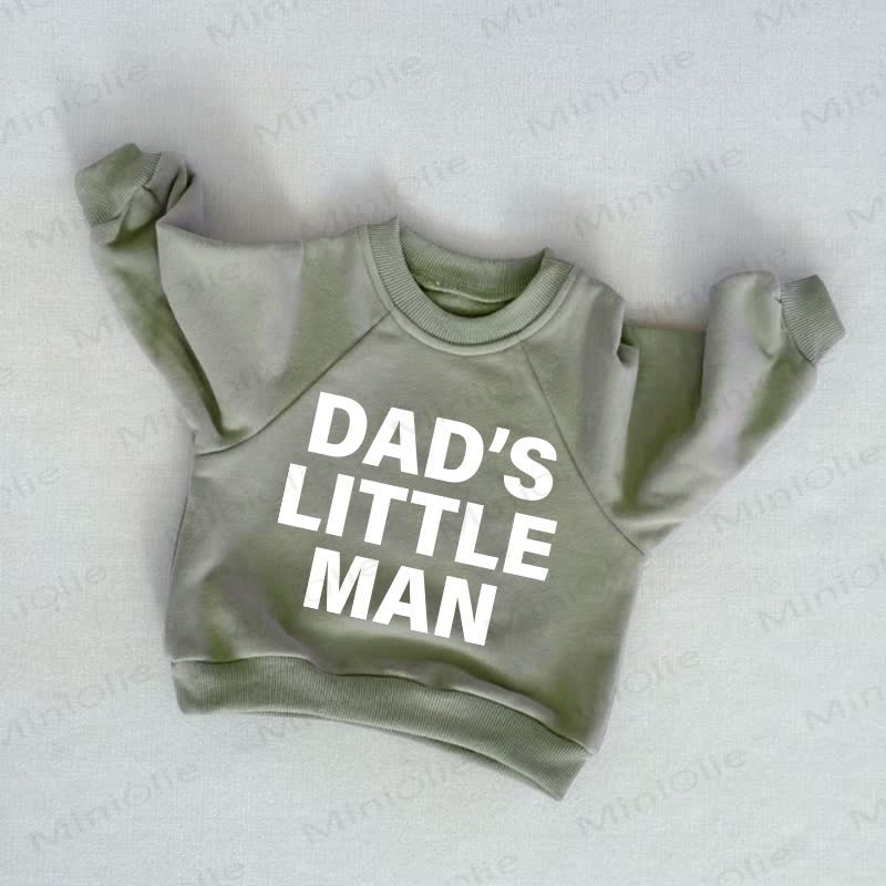 DAD'S LITTLE MAN Baby Toddler Grey Green Sweatshirt - Grey Green - 3-5T - image 1