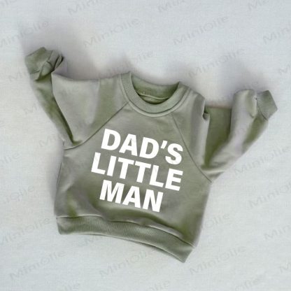 DAD'S LITTLE MAN Baby Toddler Grey Green Sweatshirt - Grey Green - 3-5T - image 1