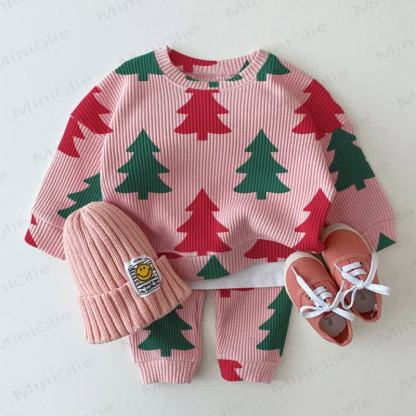 Baby Pink Tree Waffle 2-piece Set - Pink - 2-3T - image 1