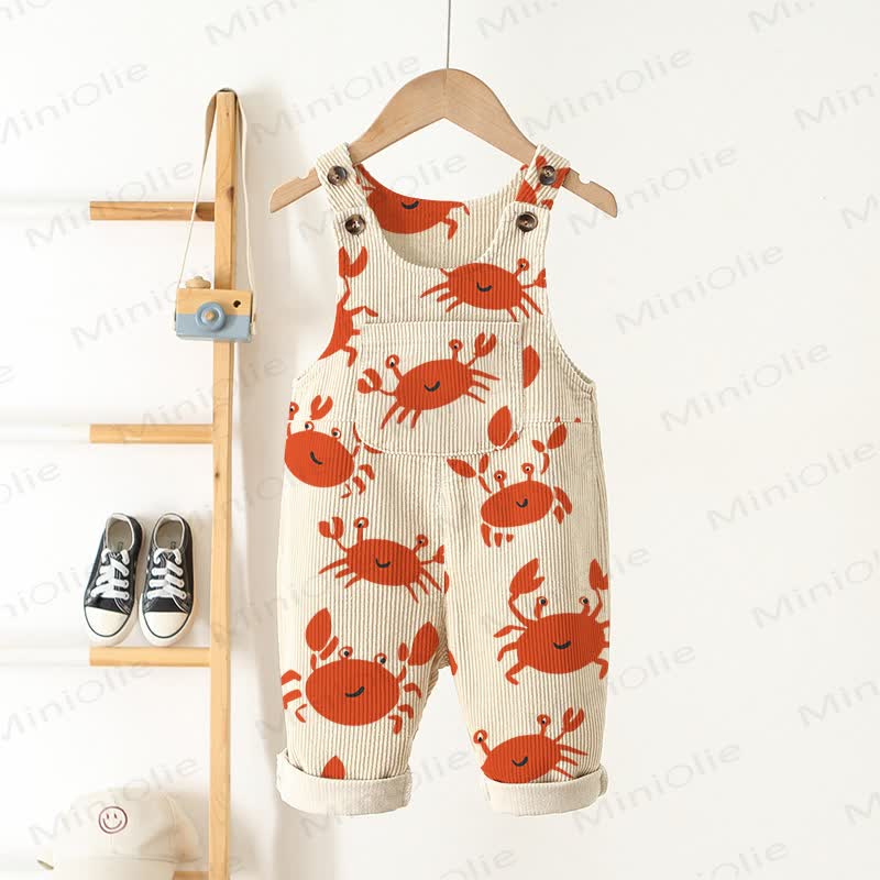 Baby Toddler Crab Beige Overalls - Beige - 5-7T - image 1