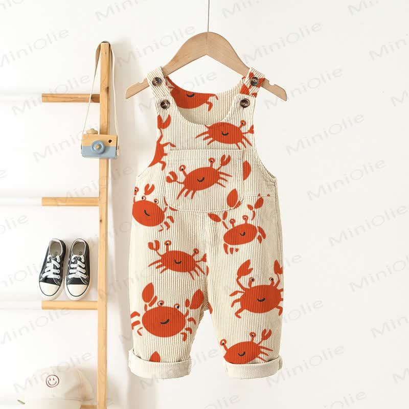 Baby Toddler Crab Beige Overalls - Beige - 5-7T - image 1