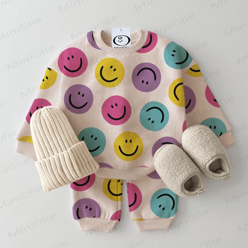 Baby 2-piece Smiley Beige Set - Beige - 2-3T - image 1
