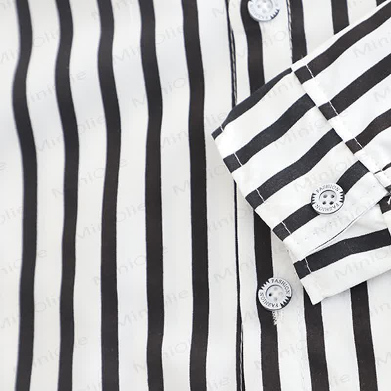 Toddler Baby Boy Asymmetric Vest and Striped Shirt 3-piece Set - image 11