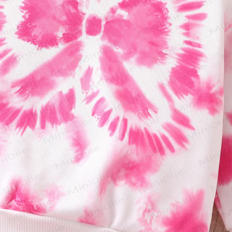 Baby Toddler Girl Pink Tie Sweatshirt and Jogger 2-piece Set - image 5
