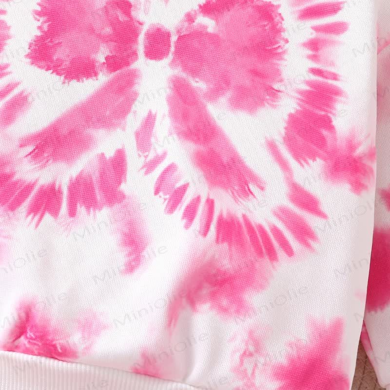 Baby Toddler Girl Pink Tie Sweatshirt and Jogger 2-piece Set - image 5