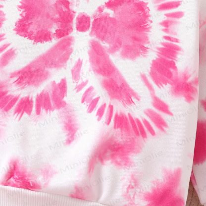 Baby Toddler Girl Pink Tie Sweatshirt and Jogger 2-piece Set - image 5