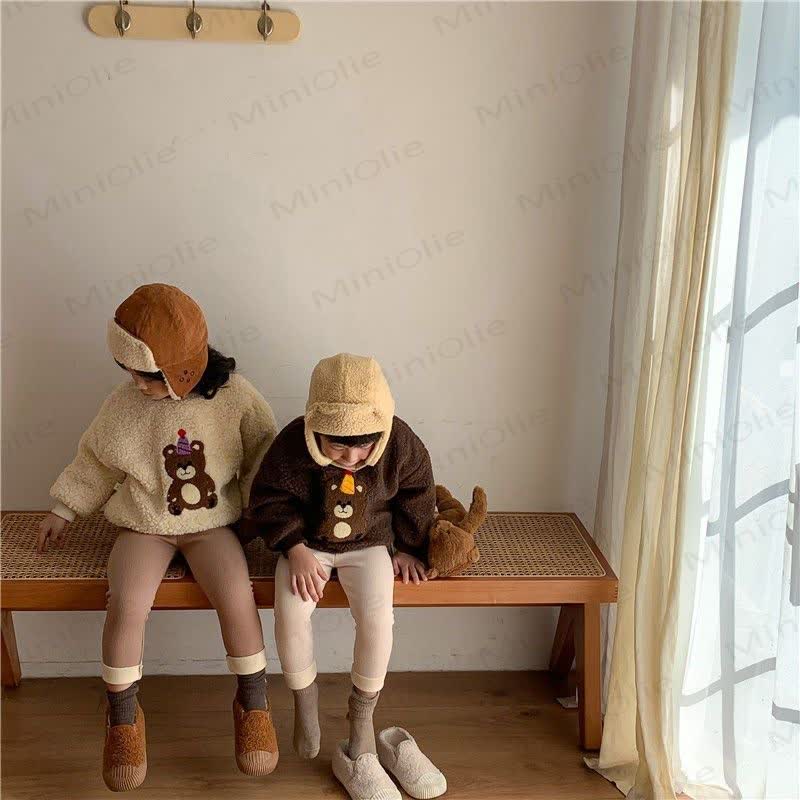 Toddler Bear Patch Ribbed Fleece Lined Leggings - image 16