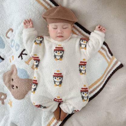 Baby Animal Fleece Long Sleeve Pajama Romper - image 2