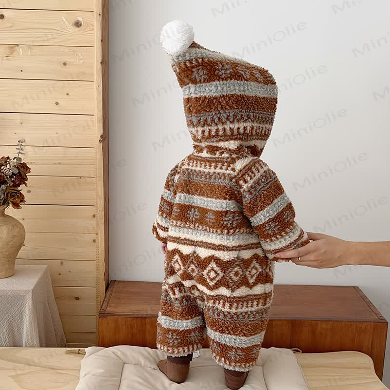 Baby Sherpa Pocket Hooded Romper - image 2
