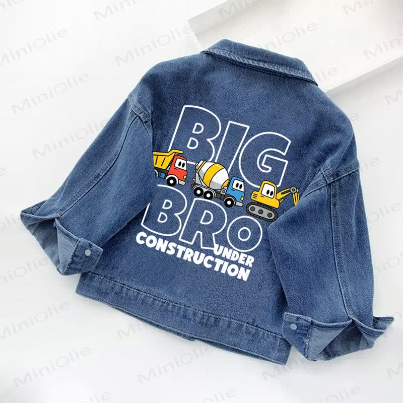 BIG BRO UNDER CONSTRUCTION Toddler Kid Vehicle Denim Jacket - image 2