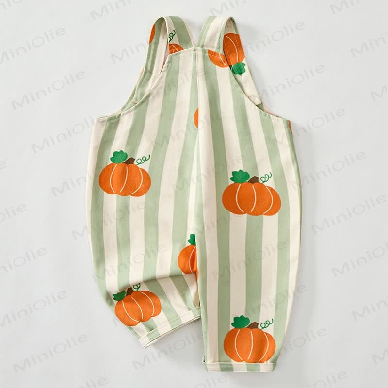 Baby Toddler Pumpkin Stripes Overalls - image 3