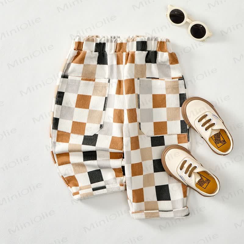 Baby Toddler Beige Checkerboard Cord Pants - image 3