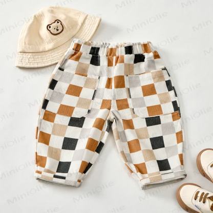 Baby Toddler Beige Checkerboard Cord Pants - image 2