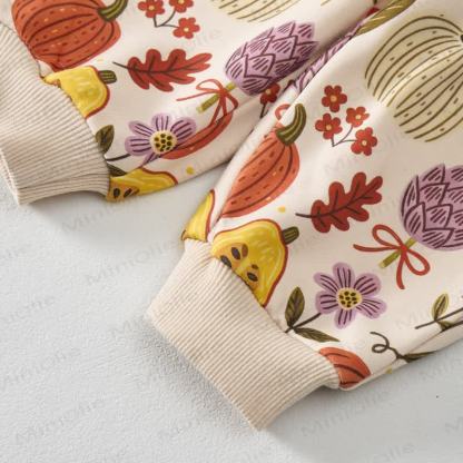 Baby Fall Pumpkin Floral Print 2-piece Set - image 6