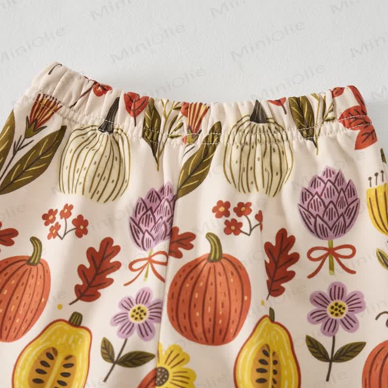 Baby Fall Pumpkin Floral Print 2-piece Set - image 4