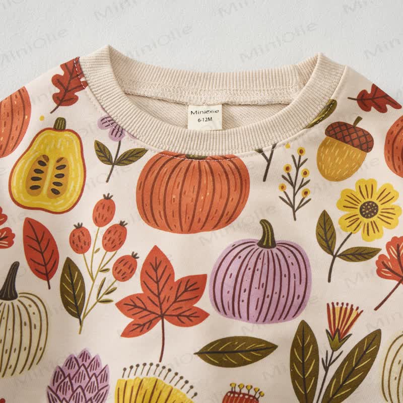 Baby Fall Pumpkin Floral Print 2-piece Set - image 3