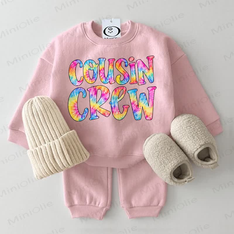 COUSIN CREW Baby Sweatshirt 2-piece Set - Pink - 2-3T - image 1