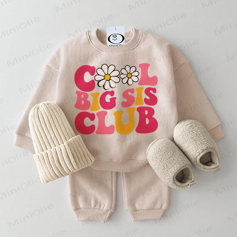 COOL BIG SIS CLUB Baby Sweatshirt 2-piece Set - Beige - 2-3T - image 2