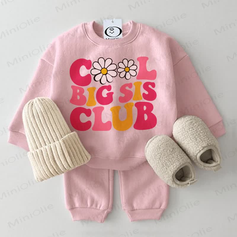 COOL BIG SIS CLUB Baby Sweatshirt 2-piece Set - Pink - 2-3T - image 1