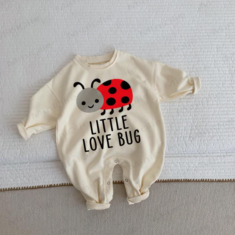 LITTLE LOVE BUG Baby Toddler Insect Print Beige Romper - Beige - 2-3T - image 1
