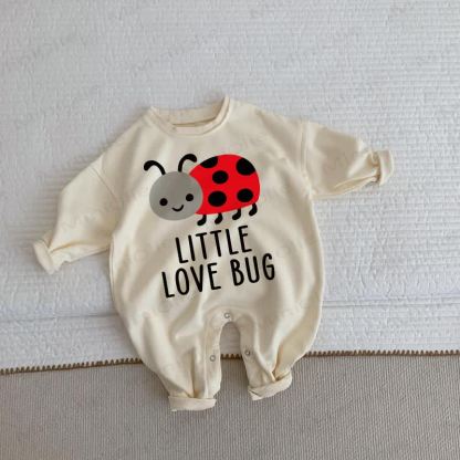 LITTLE LOVE BUG Baby Toddler Insect Print Beige Romper - Beige - 2-3T - image 1
