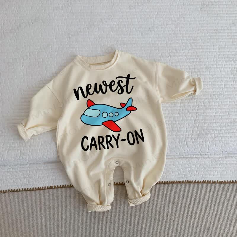 NEWEST CARRY-ON Baby Toddler Plane Print Beige Romper - Beige - 2-3T - image 1