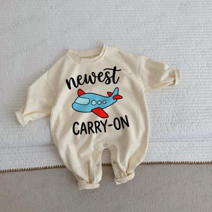 NEWEST CARRY-ON Baby Toddler Plane Print Beige Romper - Beige - 2-3T - image 1
