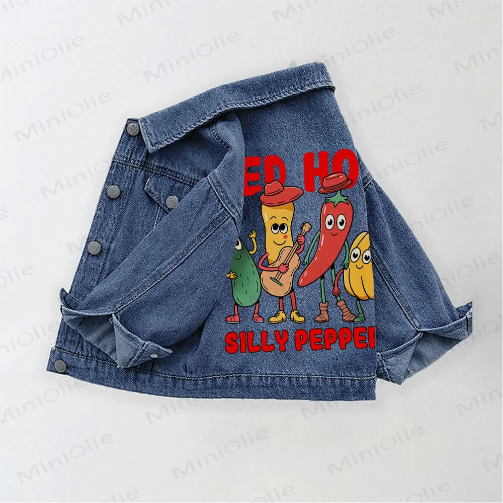 RED HOT SILLY PEPPERS Toddler Kid Denim Jacket - Blue - 10-11T - image 1
