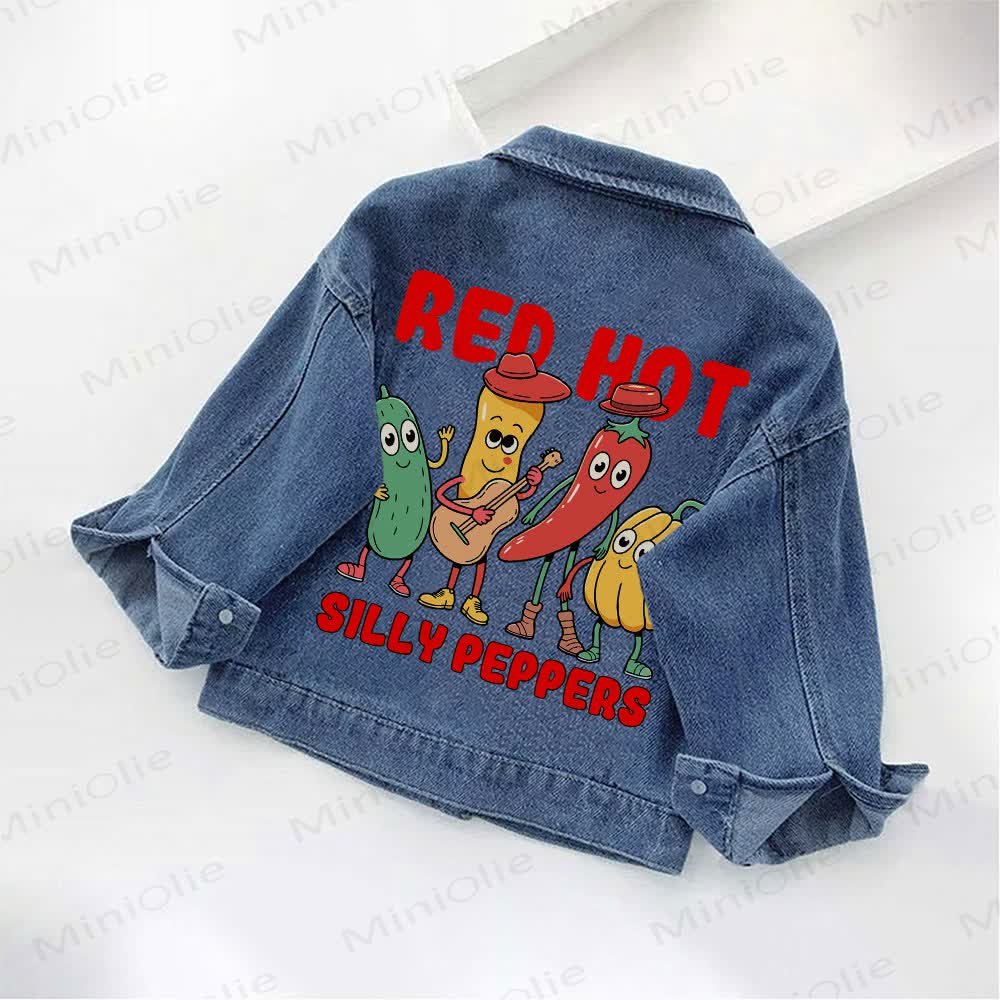 RED HOT SILLY PEPPERS Toddler Kid Denim Jacket - image 2