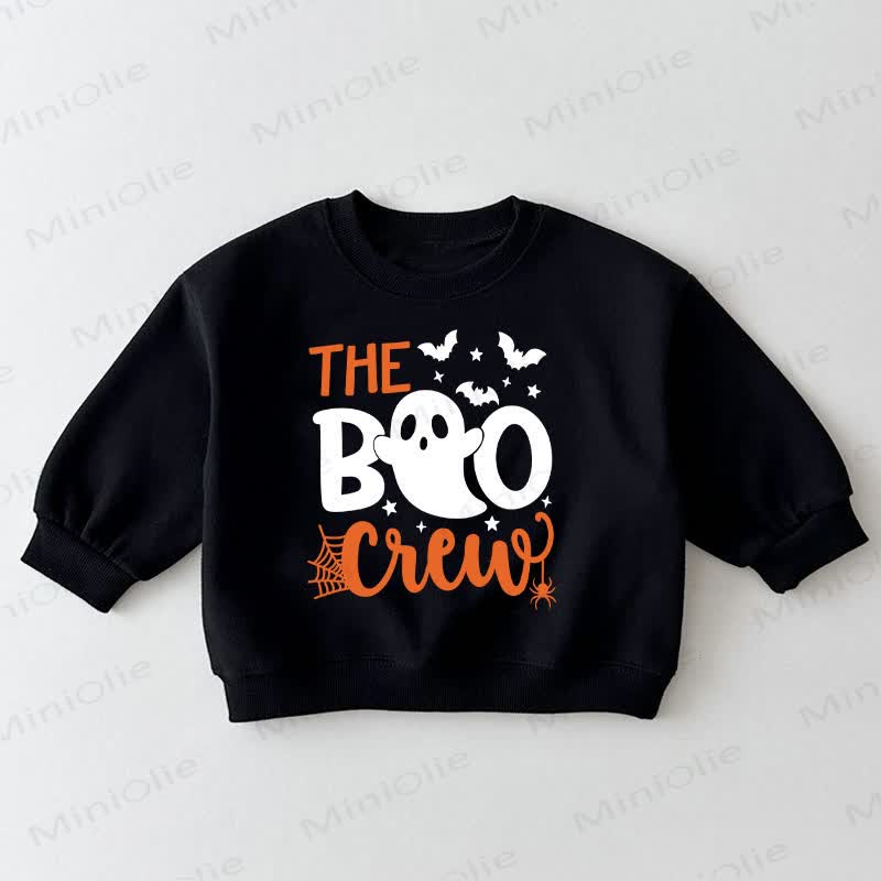  THE BOO CREW  Baby Toddler Ghost and Bat Black Sweatshirt - Black - 3-5T - image 1